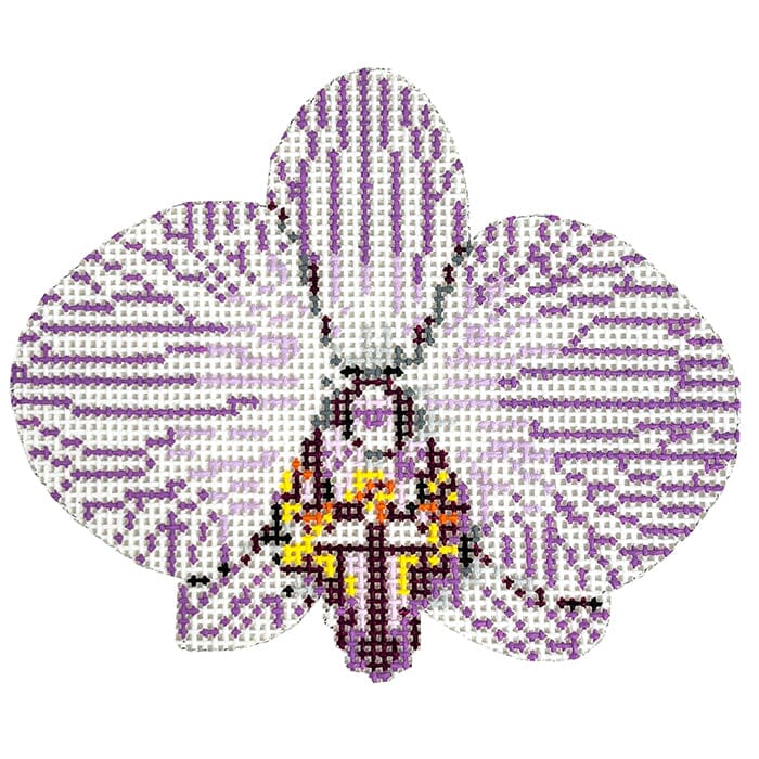 KW105 - Single Purple Striped Orchid