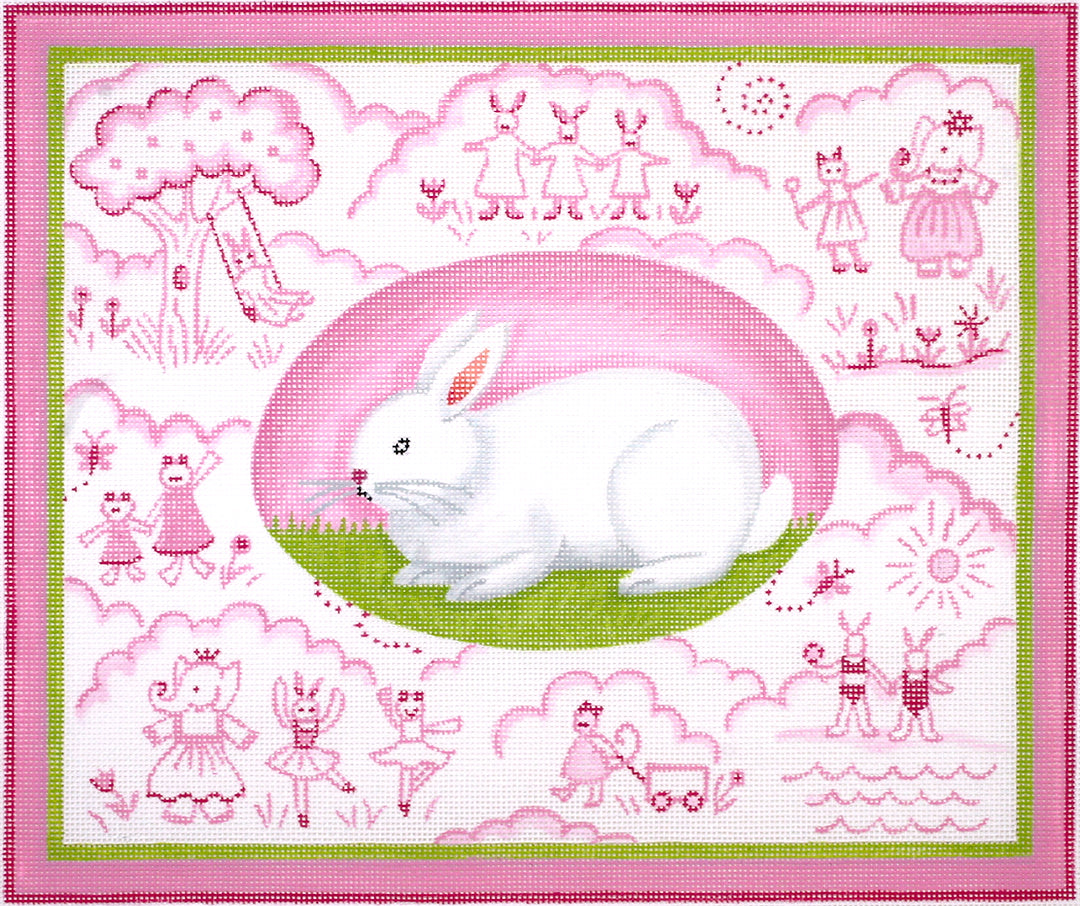 KR-PL-08 - Bunny Toile - Pink