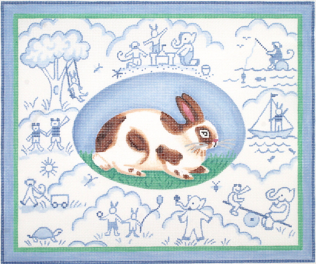 KR-PL-09 - Bunny Toile Blue