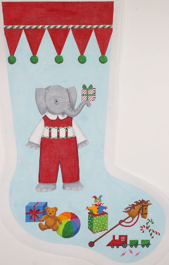 KR-STK-03 - Stocking - Elephant Boy in Red Overalls