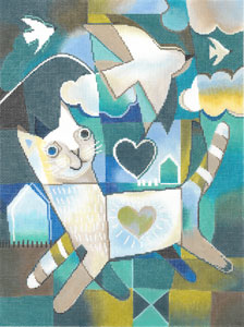 KS-21 - Cat and Dove Mexican Name Hearts