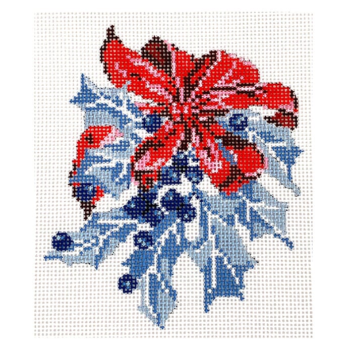 KW40 - Blue Holly with Red Bow