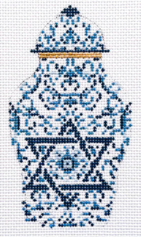 KW77 - Transferware Judaica Ginger Jar