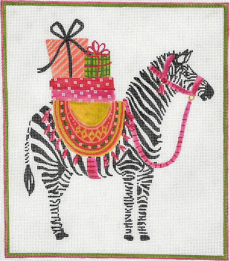 LB-PL-01 - Party Animal Zebra with Gifts and Pink Harness