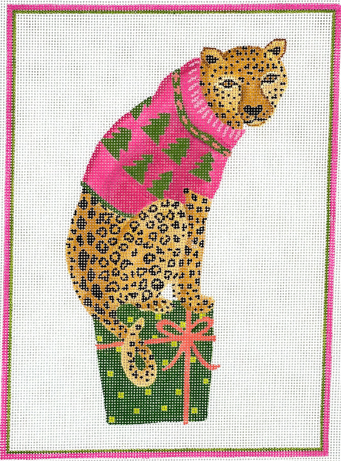 LB-PL-02 - Party Animal Cheetah with Gifts and Pink Sweater