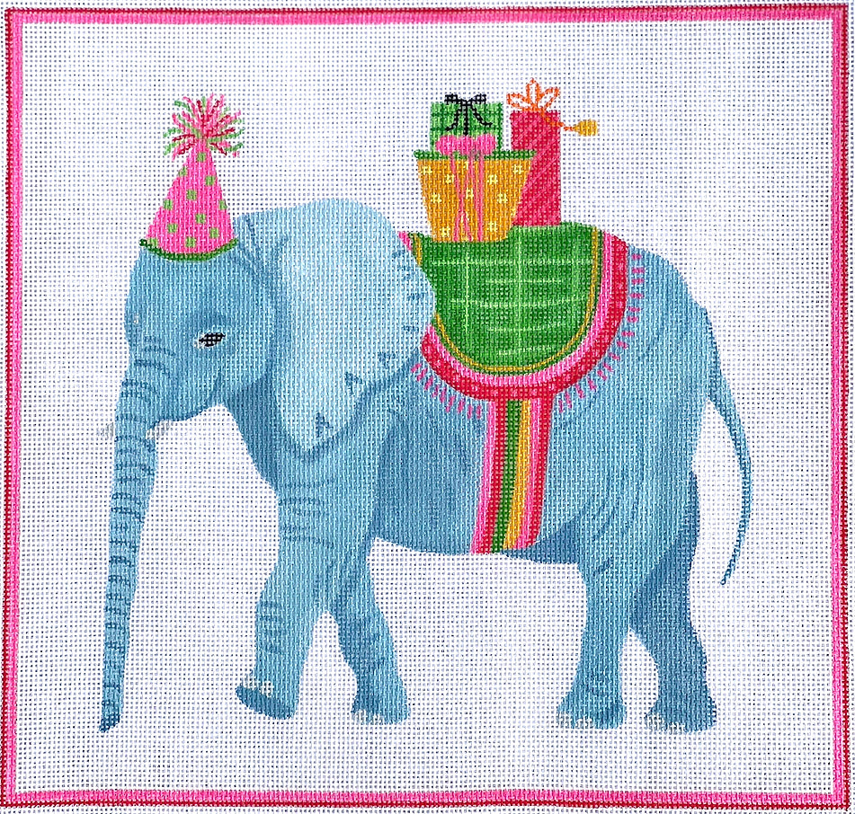 LB-PL-05 - Party Animal Elephant with Gifts and Pink Party Hat