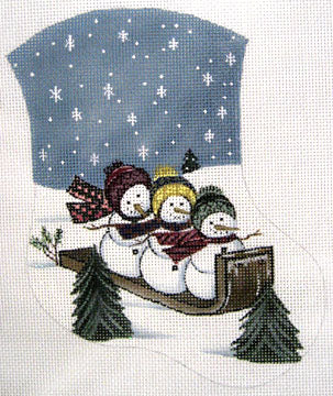 LK-33 - Snowmen on Sled Mini Stocking