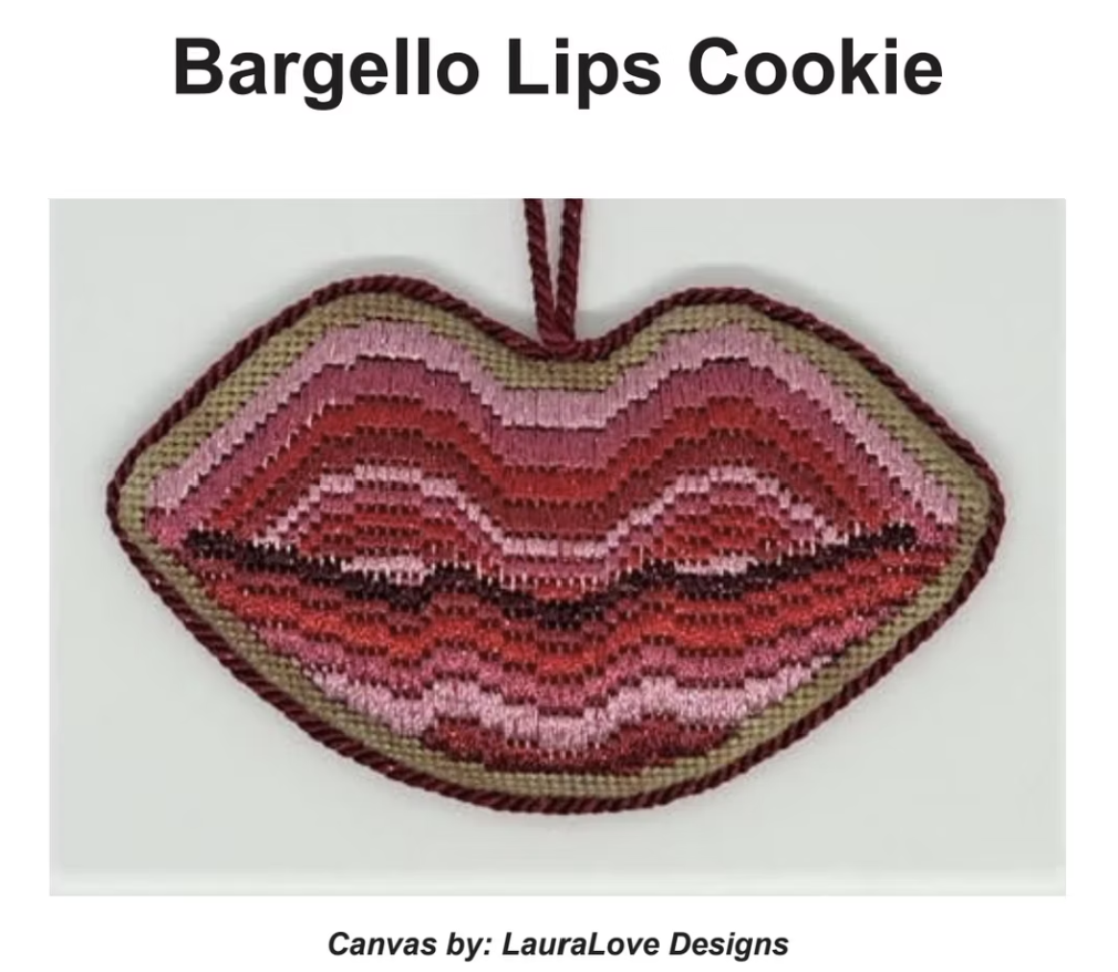 LL-C-17 - Lips (Bargello Lips) Cookie with Stitch Guide