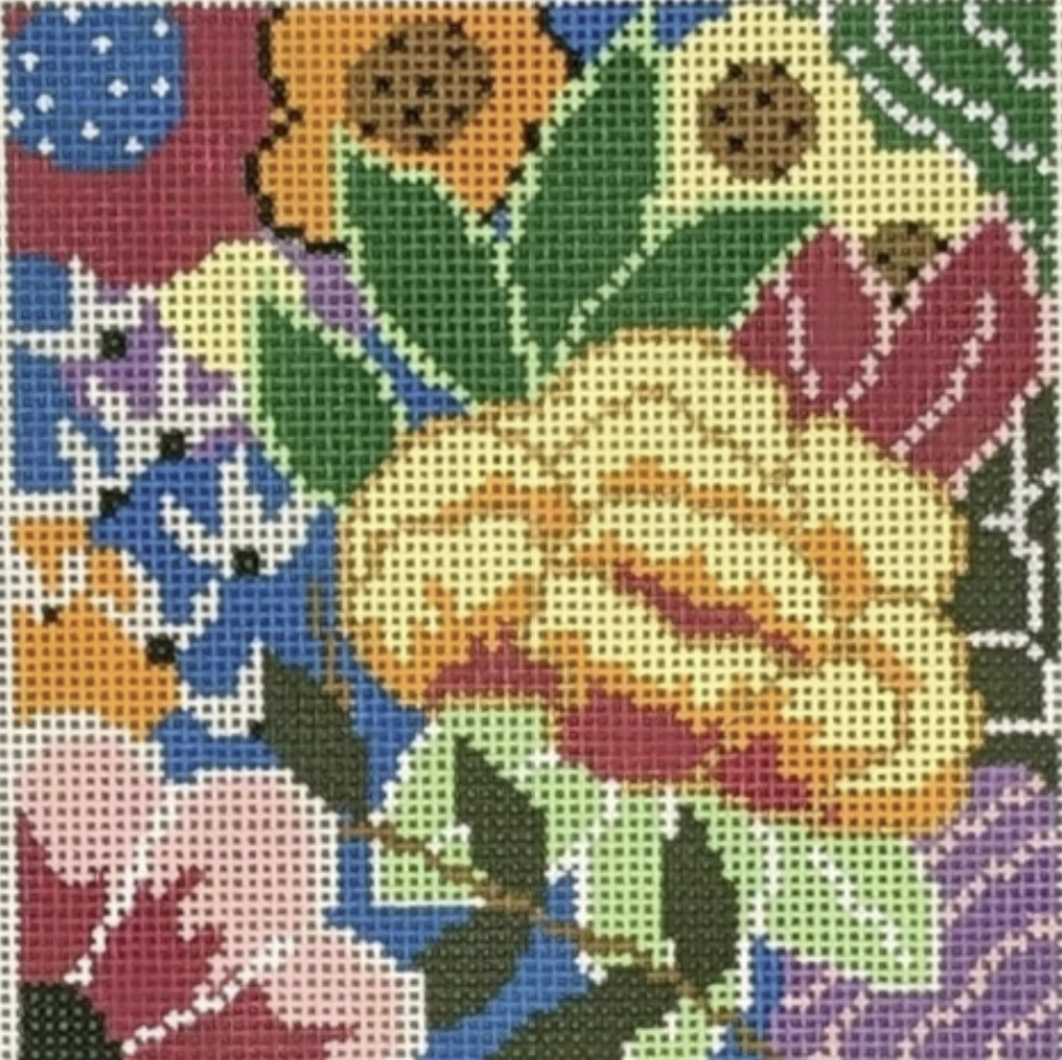 LL-IN-2 - Rainbow Floral Square Insert 4"