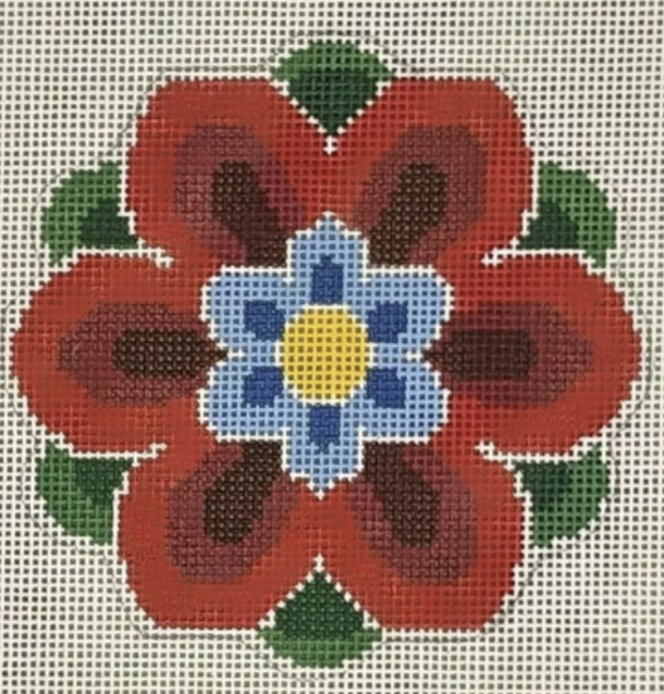 LL-IN-3A - Geometric Flower Insert - Red/Blue