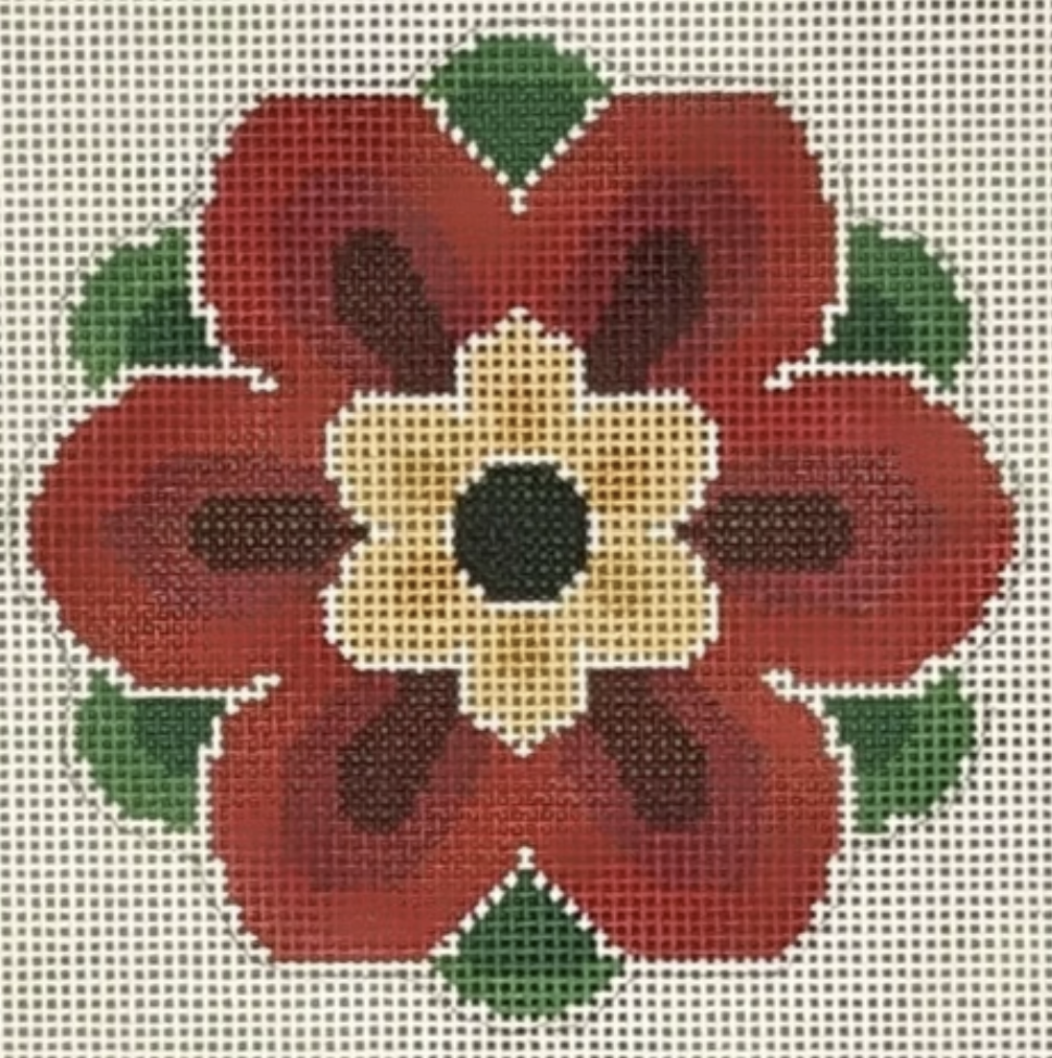 LL-IN-4D - Geometric Flower Insert - Red/Gold