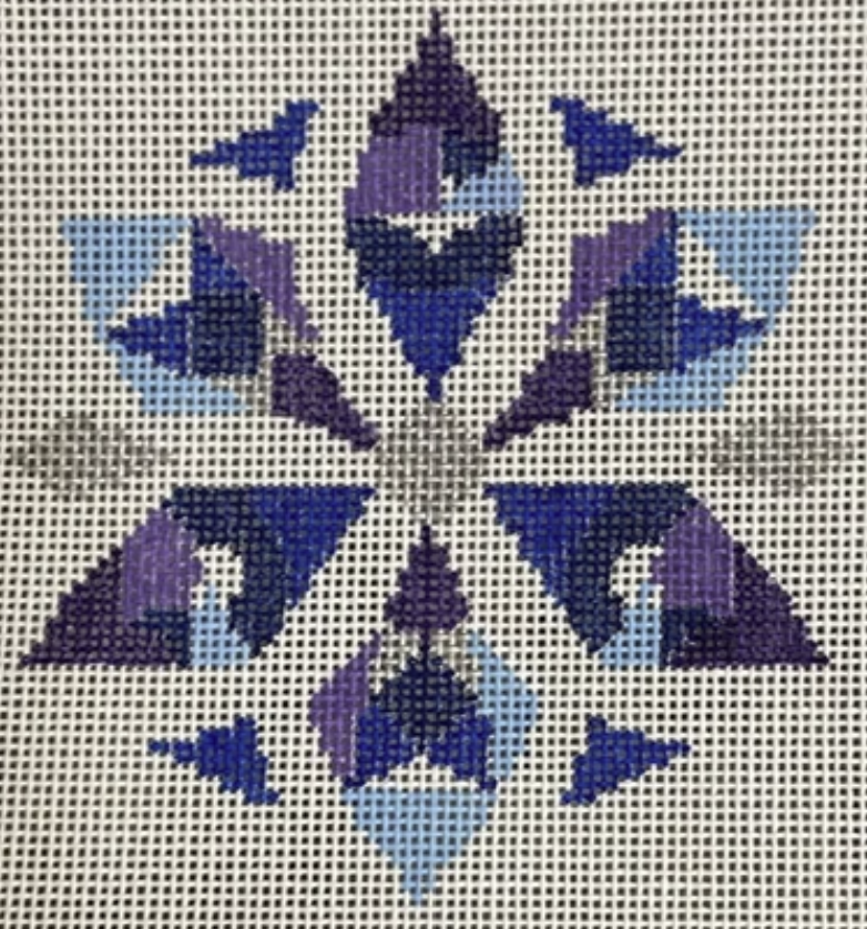 LL-ORN-03 - Geometric Snowflake Ornament - Blue