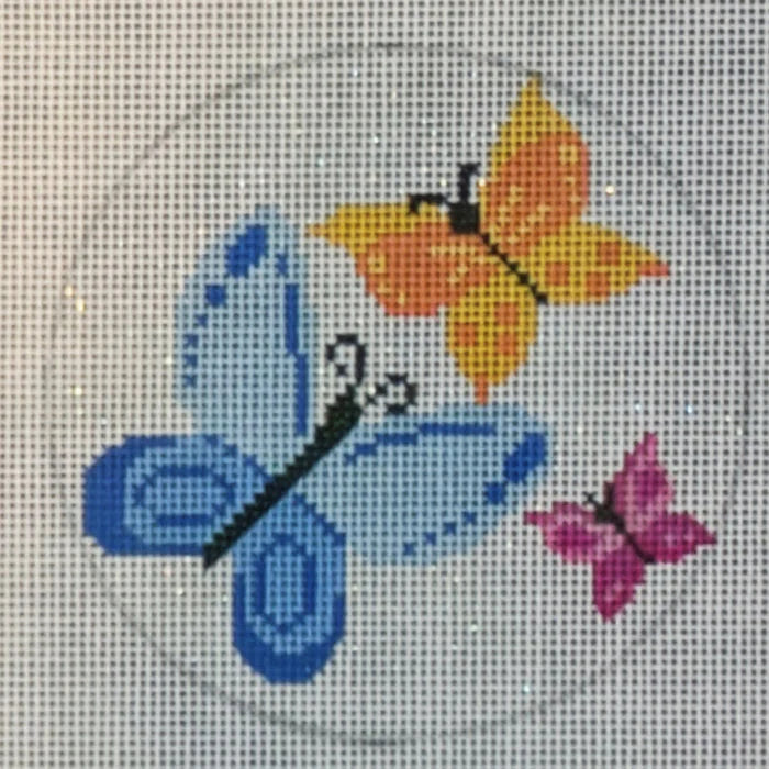 LL-ORN-25 -  Butterfly Glittery Round Ornament