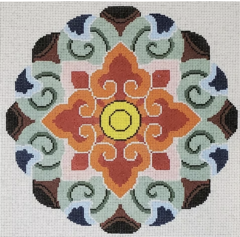 LL-PW-18B -  Mandala Flower Pillow Brights