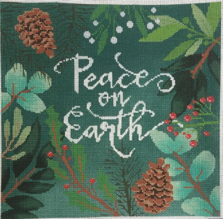 LL-PW-5B - Botanical Green Peace on Earth Pillow