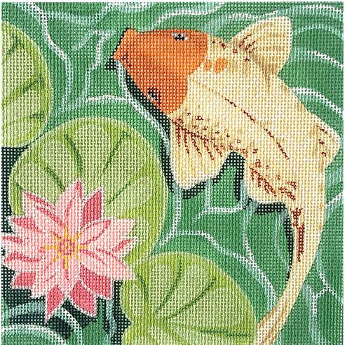 LL315A - White Fish with Pink Flower