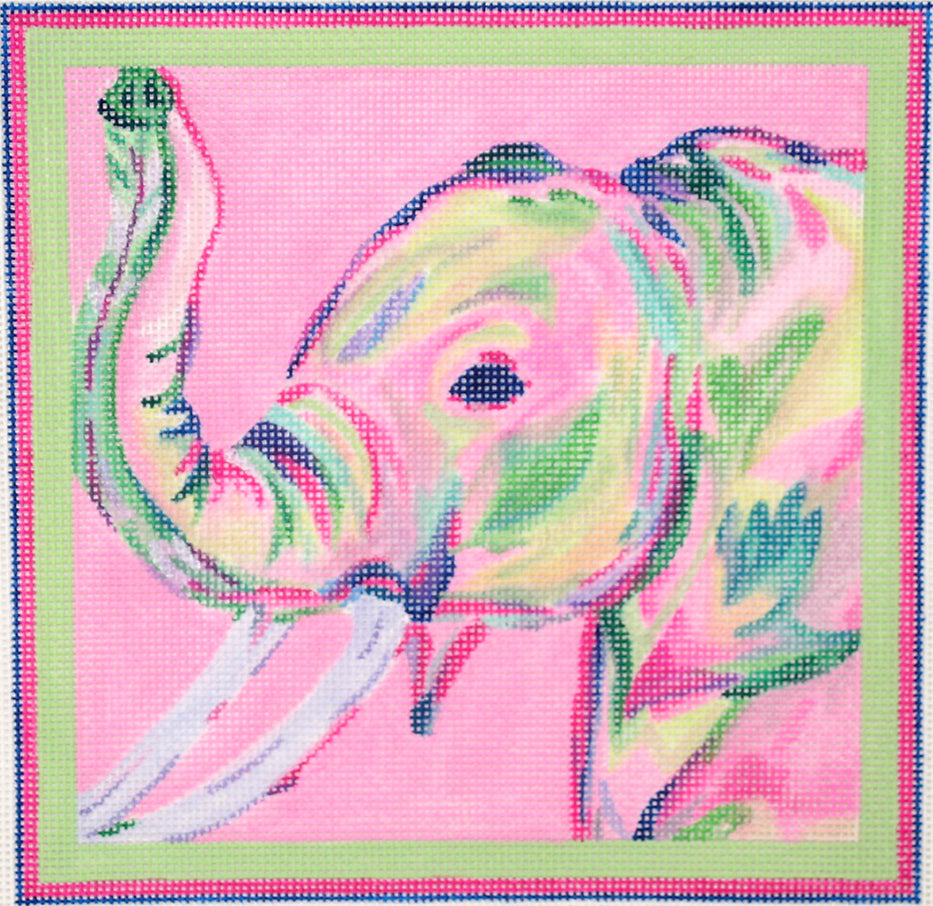 MC-PL-07 - Elephant - Light Pink Multi on Bright Pink