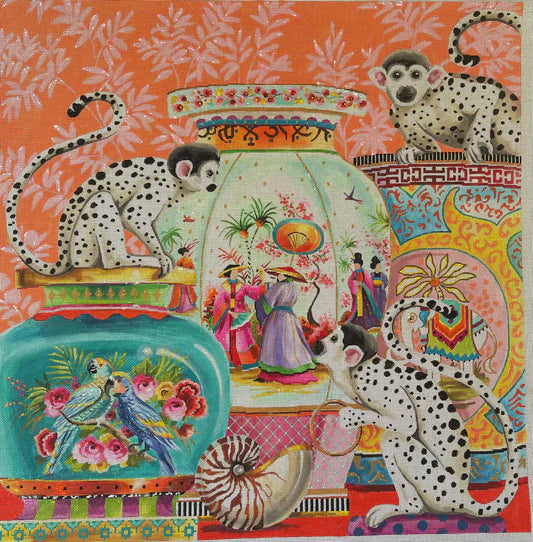 MC702 - Vases and Two Monkeys