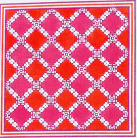MD.GHN-53 -  Mosaic Tile Pink and Orange includes Stitch Guide