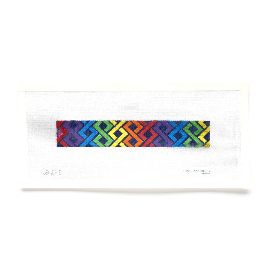 JS-109E - Hicks Braid Key Fob Needlepoint Canvas - rainbow