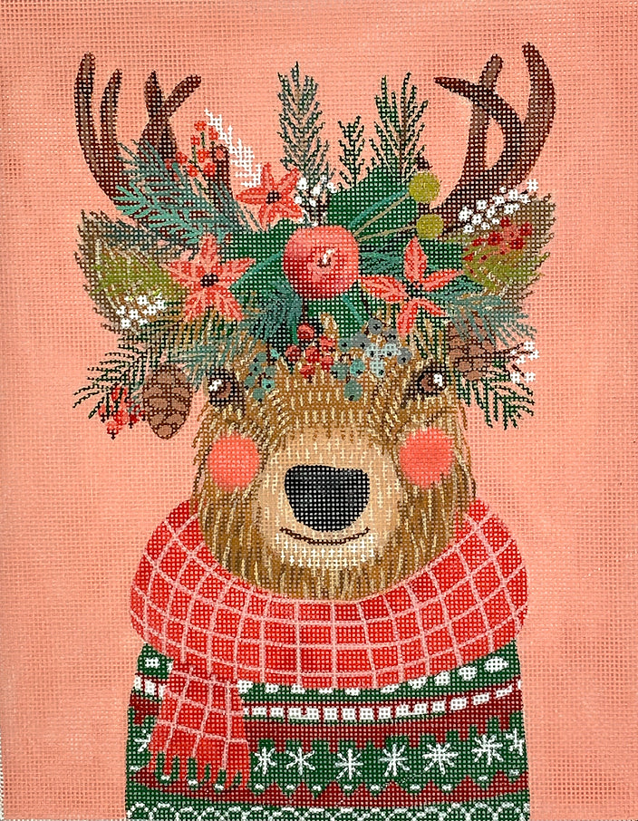 MIAC-PL-03 - Christmas Squad - Deer on Light Coral