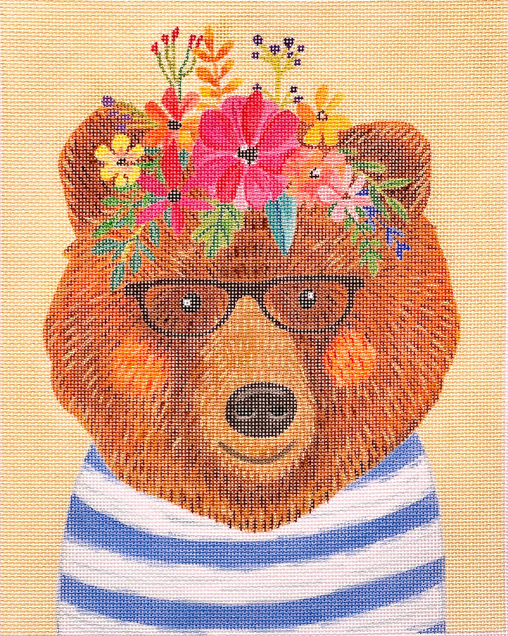 MIAC-PL-09 - Bear in Striped Shirt and Glasses