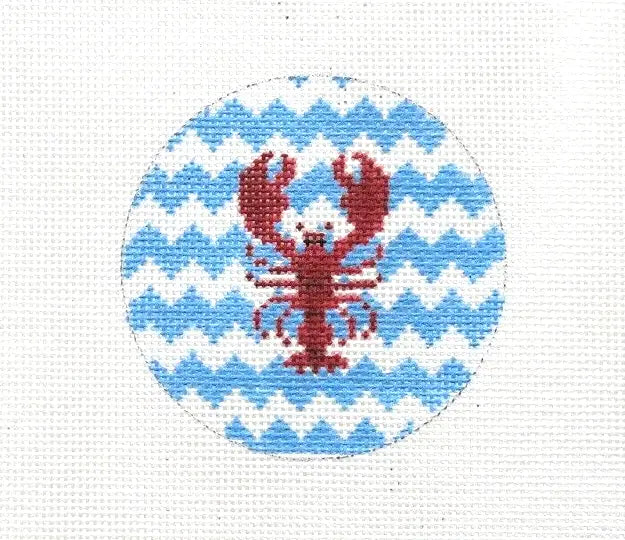 KK-MO102 - Lobster on Chevron Mini Round