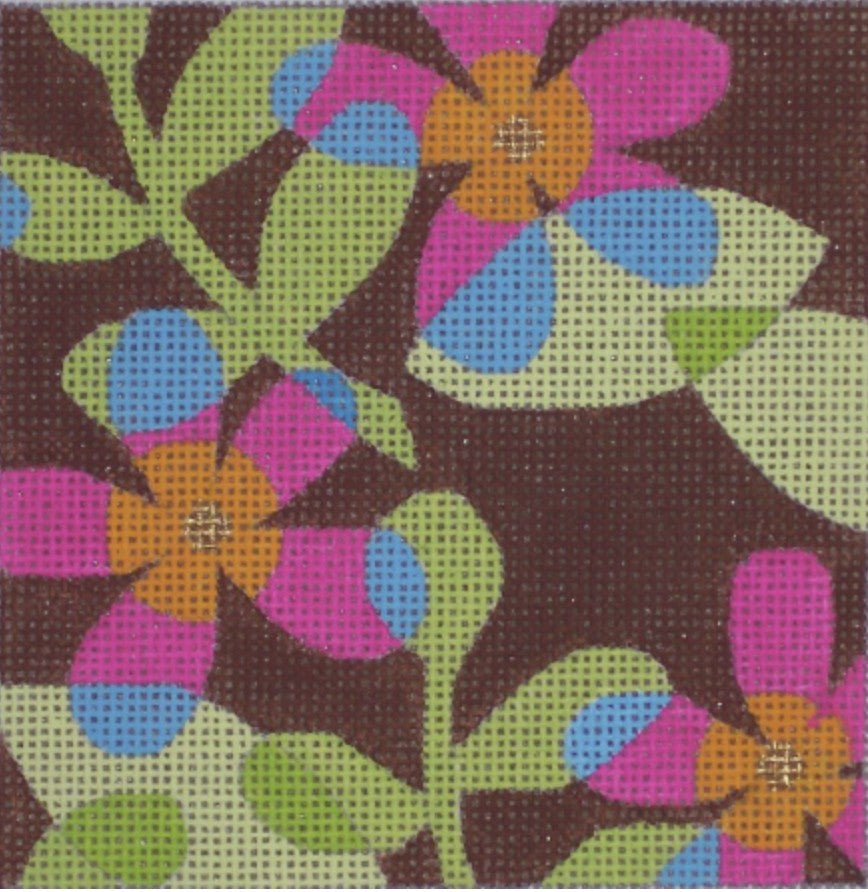N100A - Flower Collage - Chocolate