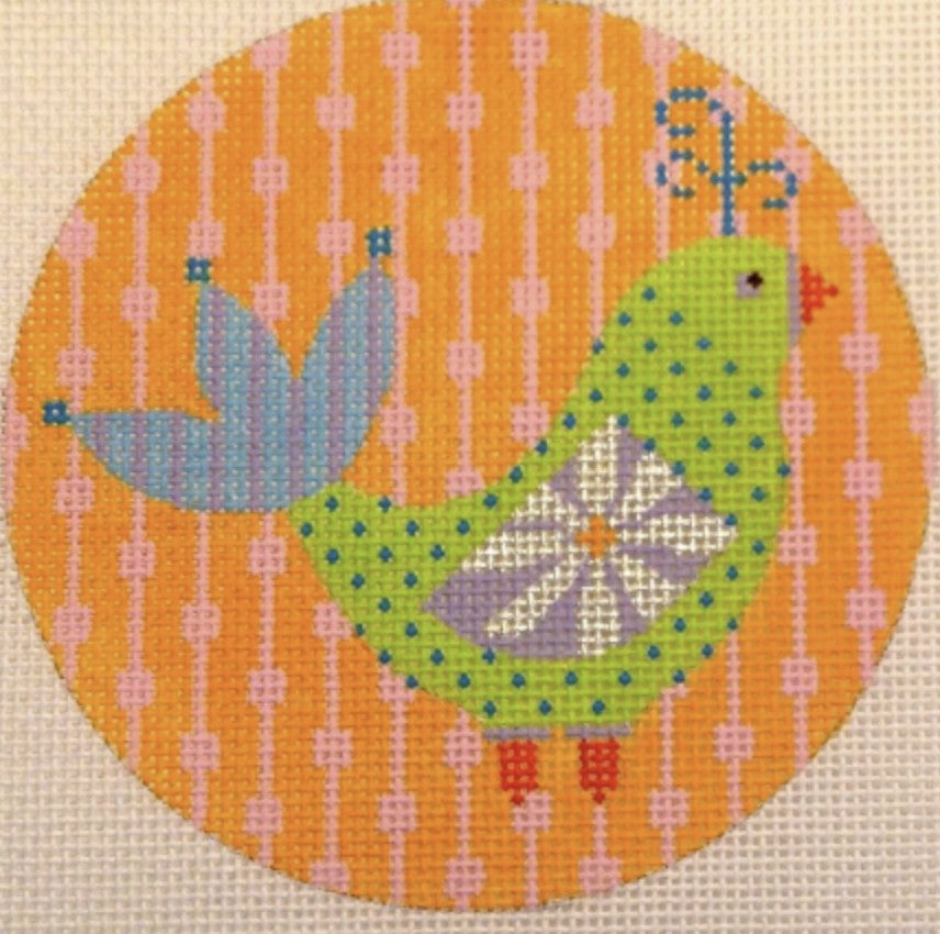 N113 - Mod Birds Ornament - Orange/Pink Pods