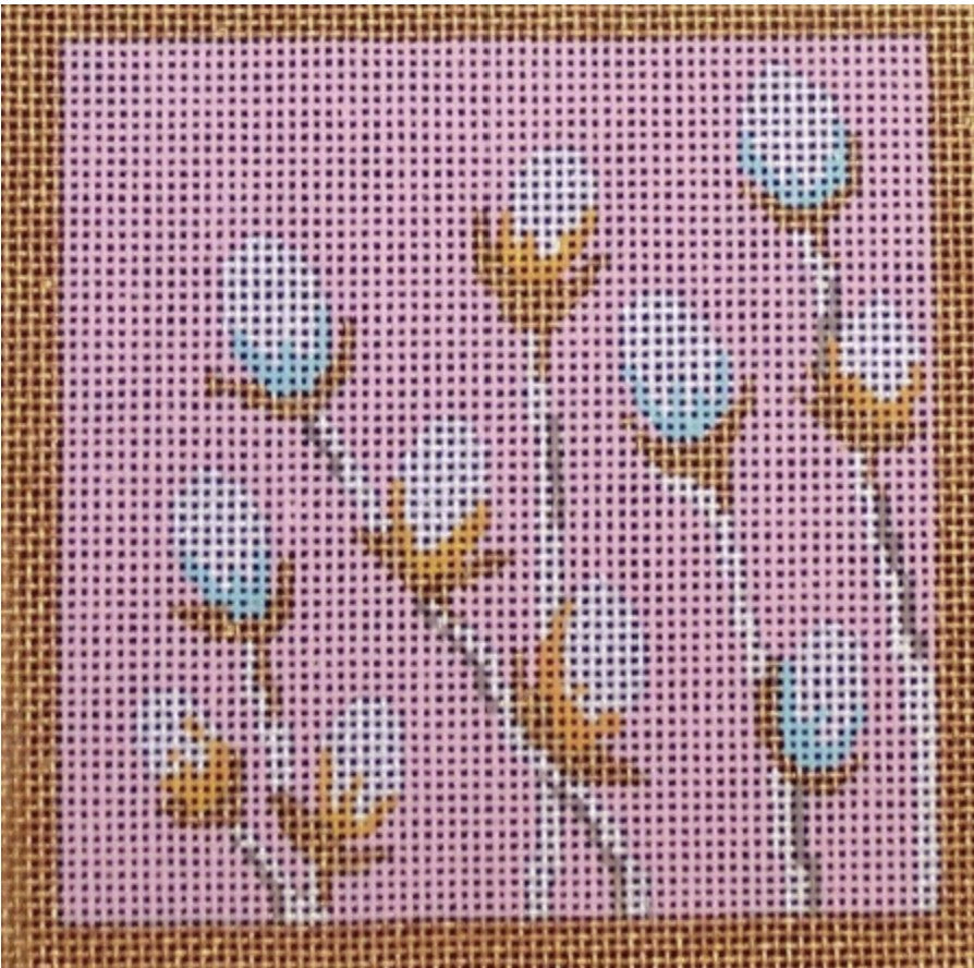 N129C - Spring Deco Square Coaster - Pink Pussywillows