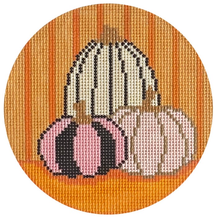 N131C - Hello Pumpkin Ornament - Orange Stripes