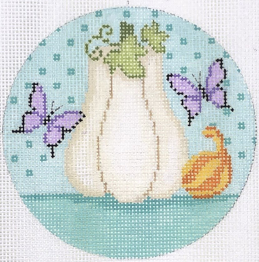 N132B - Hello Pumpkin Ornament - Violet Background