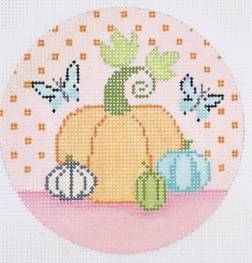 N132 - Hello Pumpkin Ornament - Pink Background