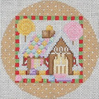 ND1385I - Gingerbread House with Border Round