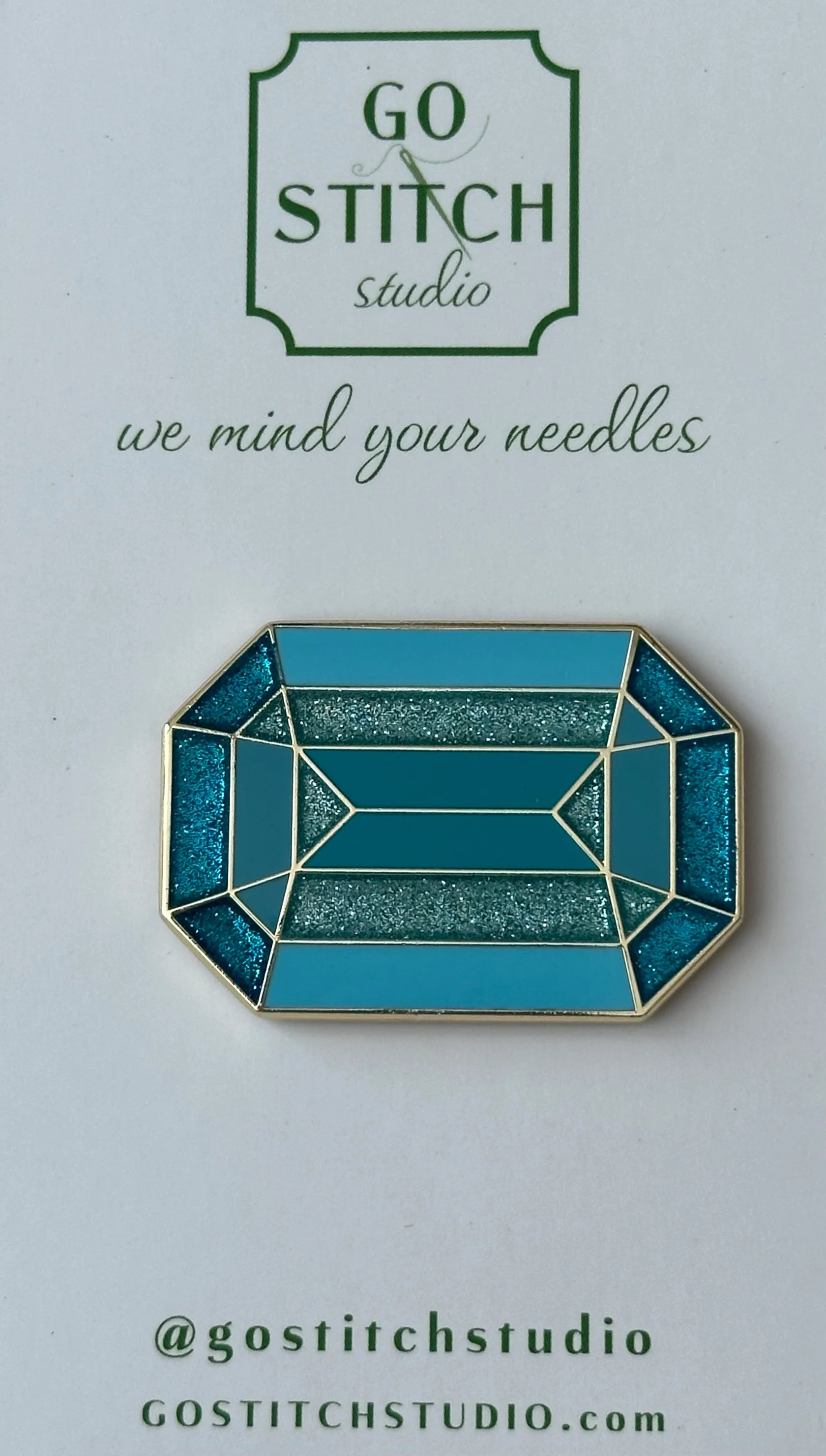 Roosevelt Inspired Aquamarine Needle Minder