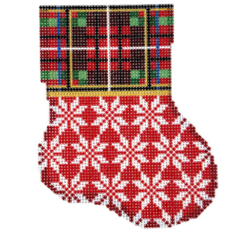 NTG TS509 - Plaid Cuff/ Snowflake Mini Sock