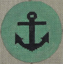 KK-NTO16 - Anchor on Solid Background - Navy and Seafoam