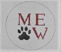 KK-O109 - Meow and Paw Print - Black and Red