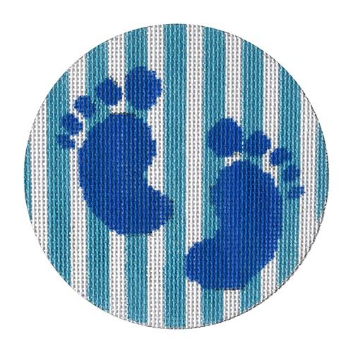 KK-O113 - Blue Baby Feet/Blue Stripe