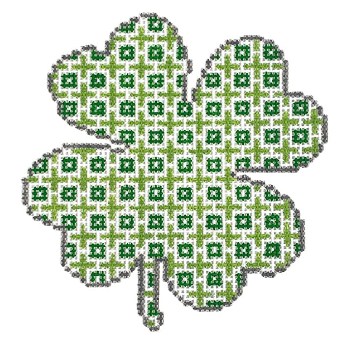 KK-O189 - Squares and Pluses Shamrock Ornament