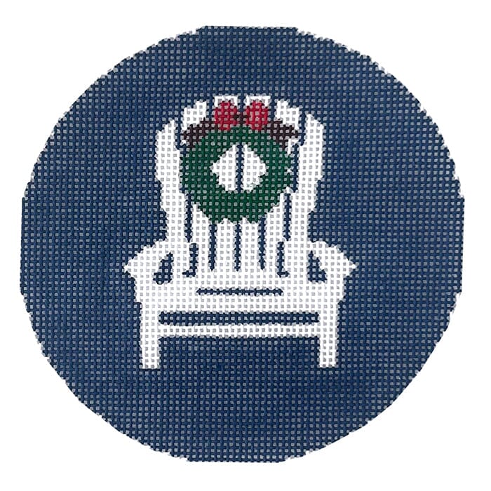 KK-O192A - Adirondack Chair with Wreath on Blue