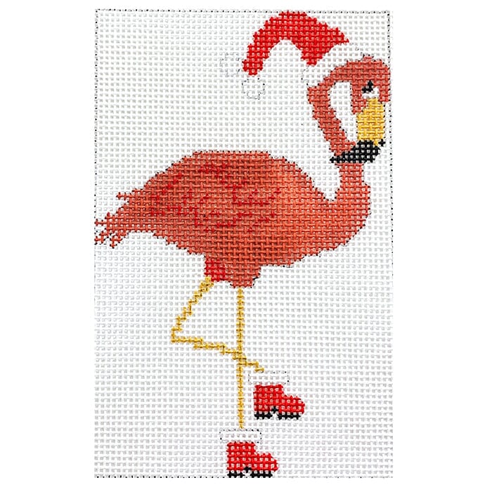 KK-O204 - Flamingo with Santa Hat