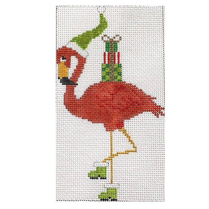 KK-O206 - Flamingo with Green Hat and Presents