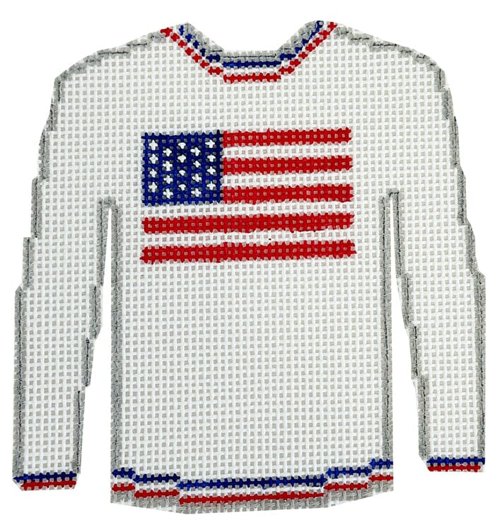 KK-O209D - Sweater - Flag on White