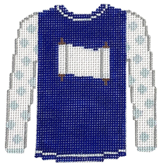 KK-O212B - Sweater - Scroll on Royal Blue