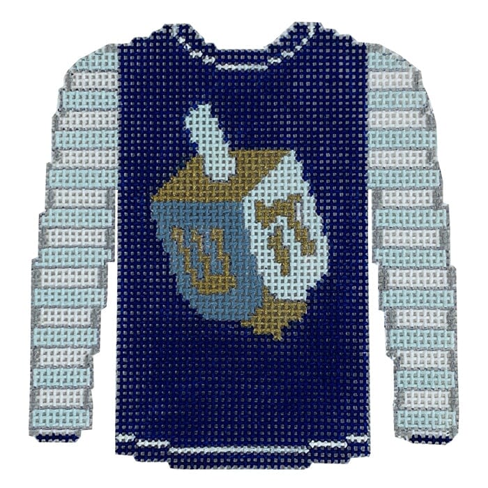 KK-O212H - Sweater - Dreidel on Royal Blue