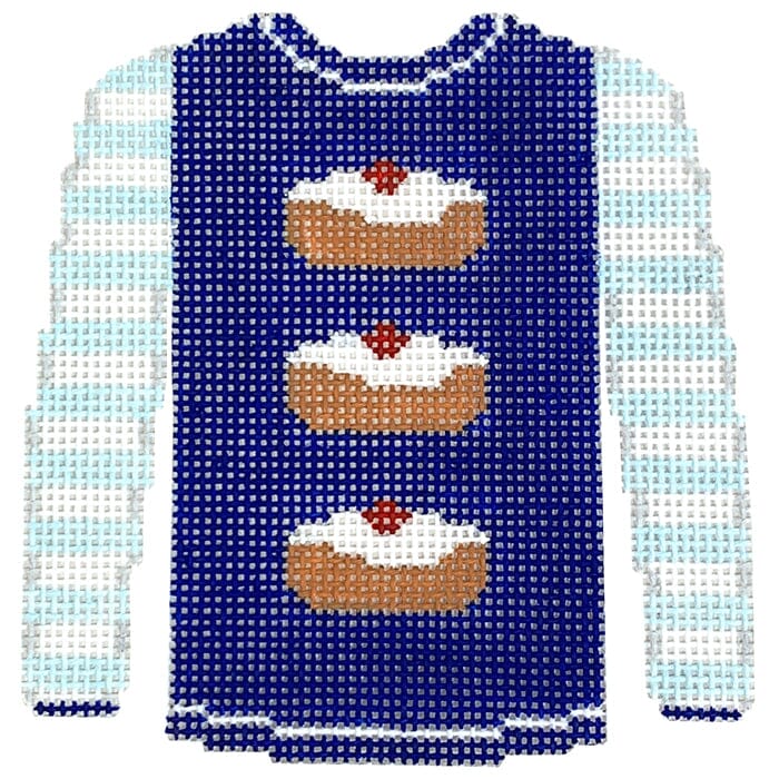 KK-O212L - Sweater - Jelly Donut on Royal Blue