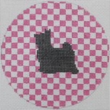 KK-OAS109 - Maltese on Hot Pink Check