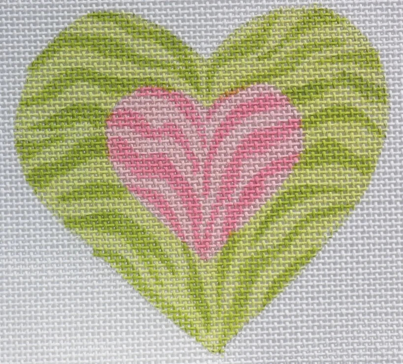 OM-10 - Mini Heart - Double Zebra  - Limes and Pinks