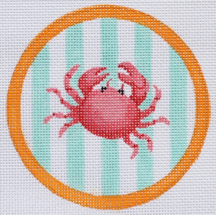 OM-136 - Crab on Aqua Cabana Stripes